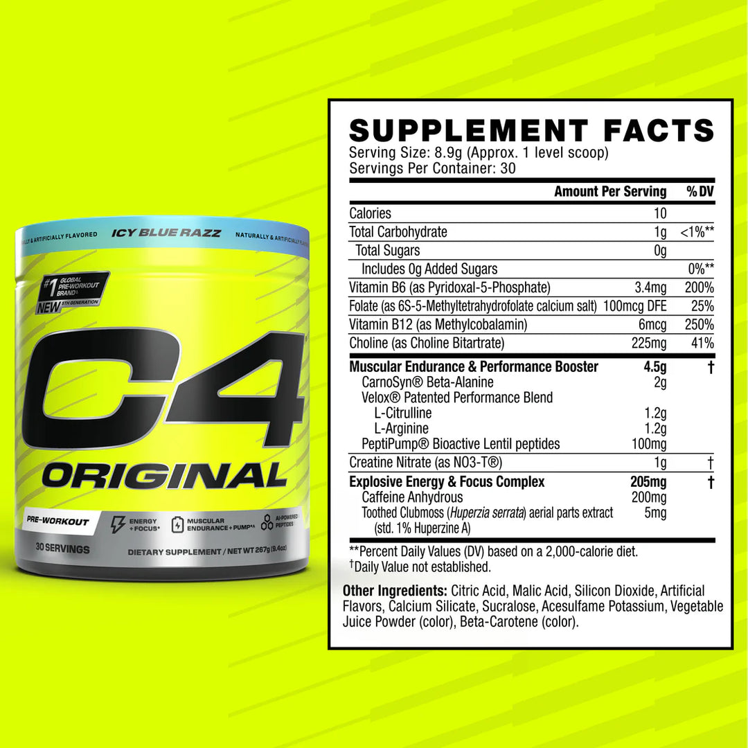 C4 ORIGINAL 30 SERVINGS PRE-WORKOUT BY CELLUCOR