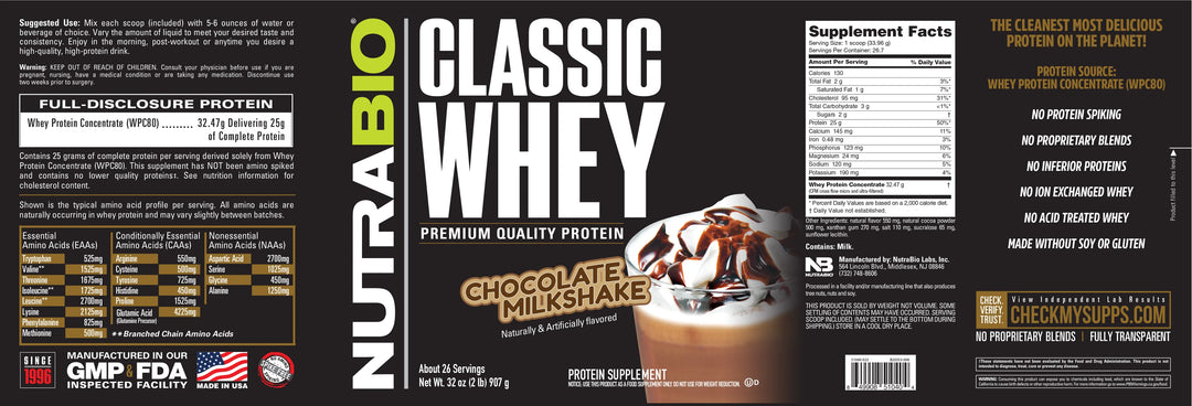 CLASSIC WHEY PROTEIN BY NUTRABIO