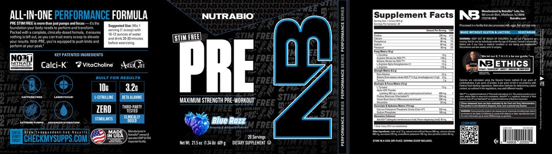 PRE WORKOUT STIM FEE 20 SERVINGS