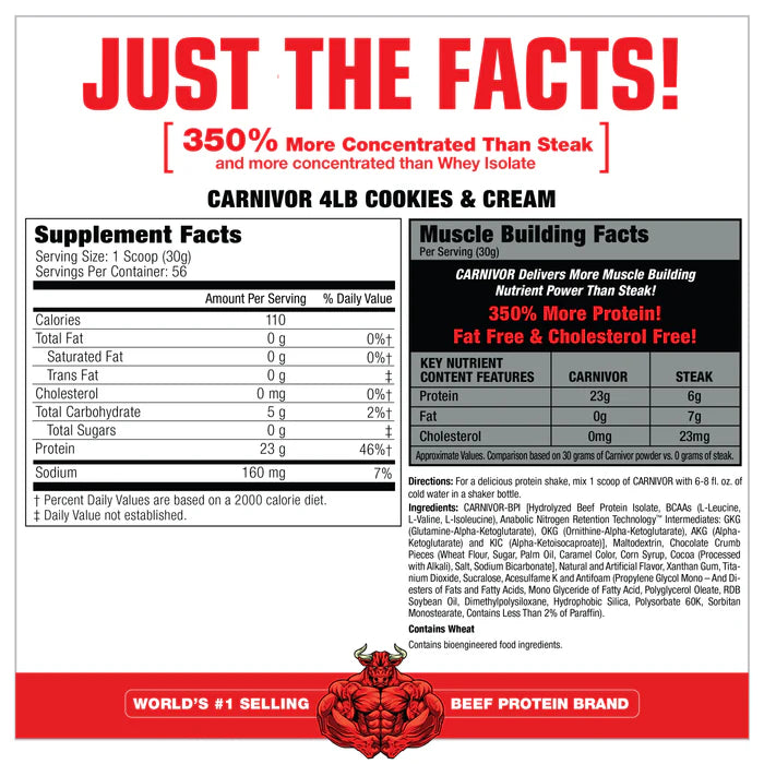 CARNIVOR BEEF PROTEIN 4LBS BY MUSCLEMEDS