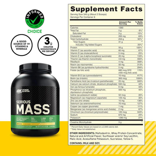 SERIOUS MASS 6LBS BY OPTIMUM NUTRITION